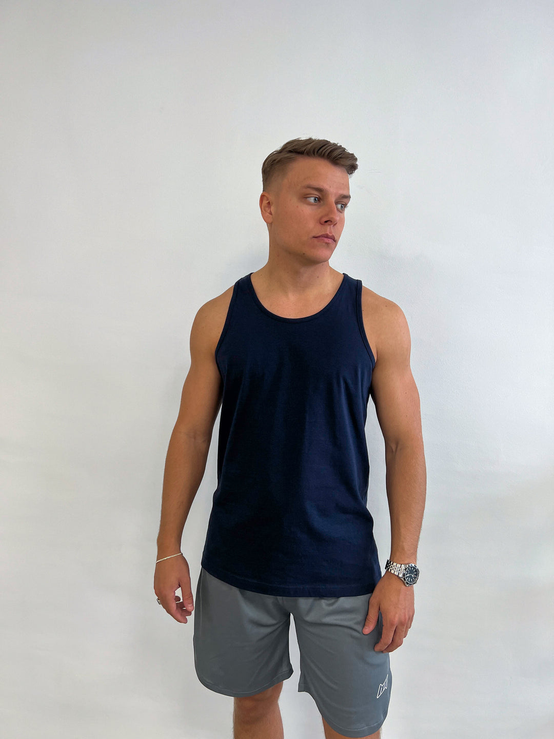 Mens Essential Tank Top Navy Blue