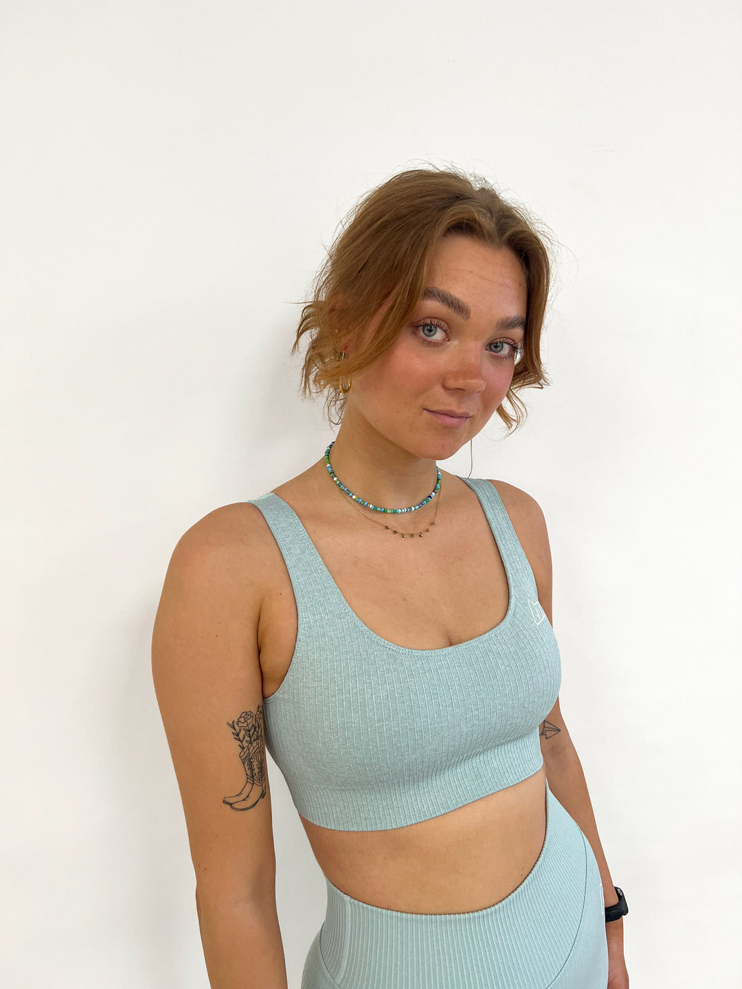 BM Seamless Ribbed Sports Bra Sky Blue