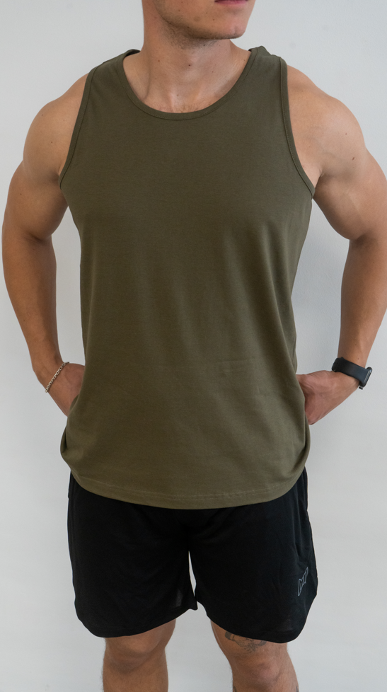 Mens essential Tank Top Army Green